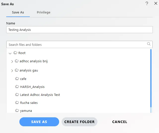 Analysis Widget