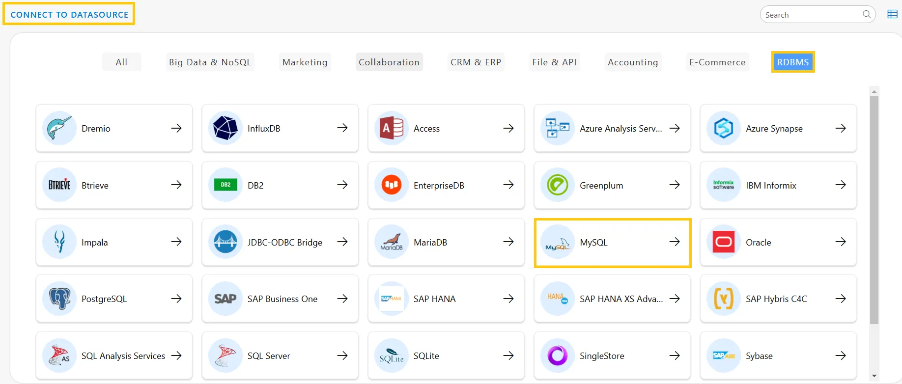 Connect to Datasource