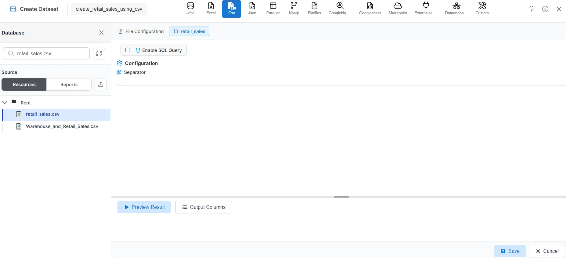 Select CSV Files
