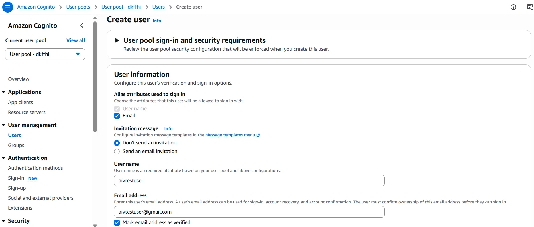 Create User Information