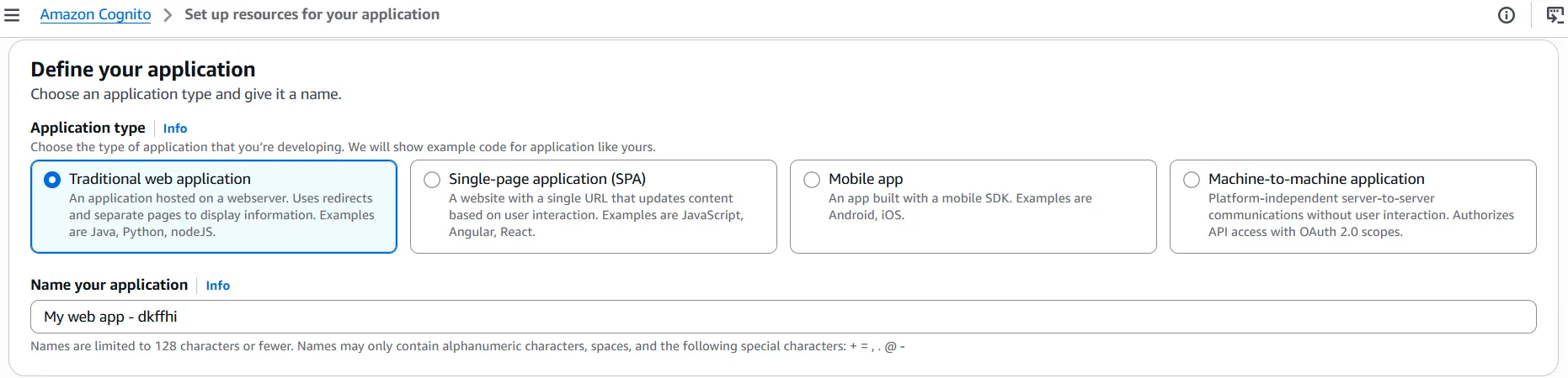 Create User Pool