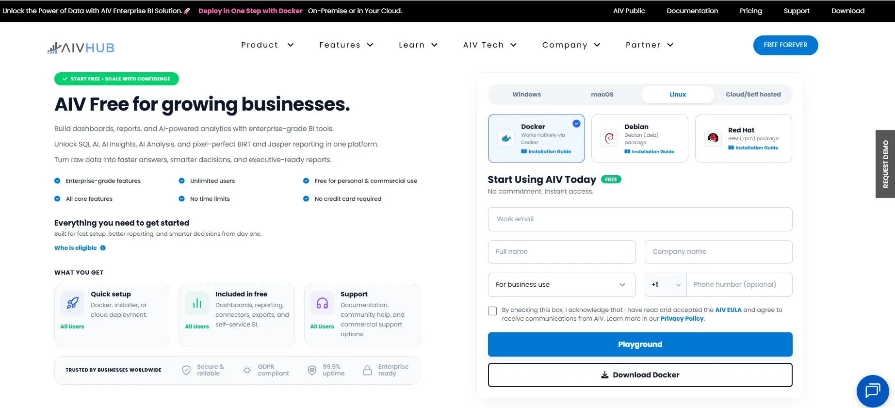 AIV download page with form and Submit button
