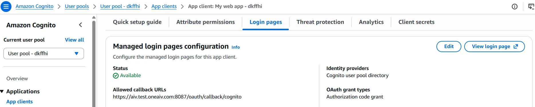 Login Pages Configuration