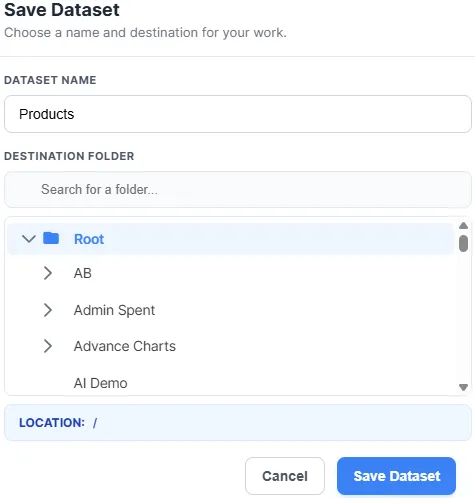 Save Dataset