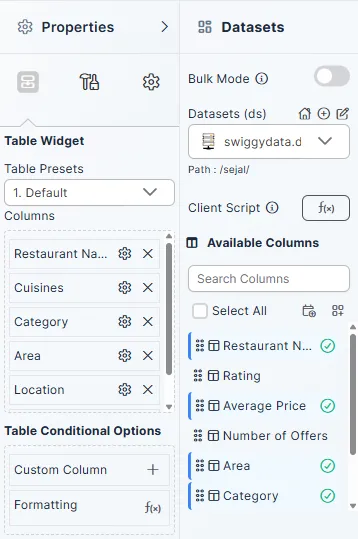 Table Widget